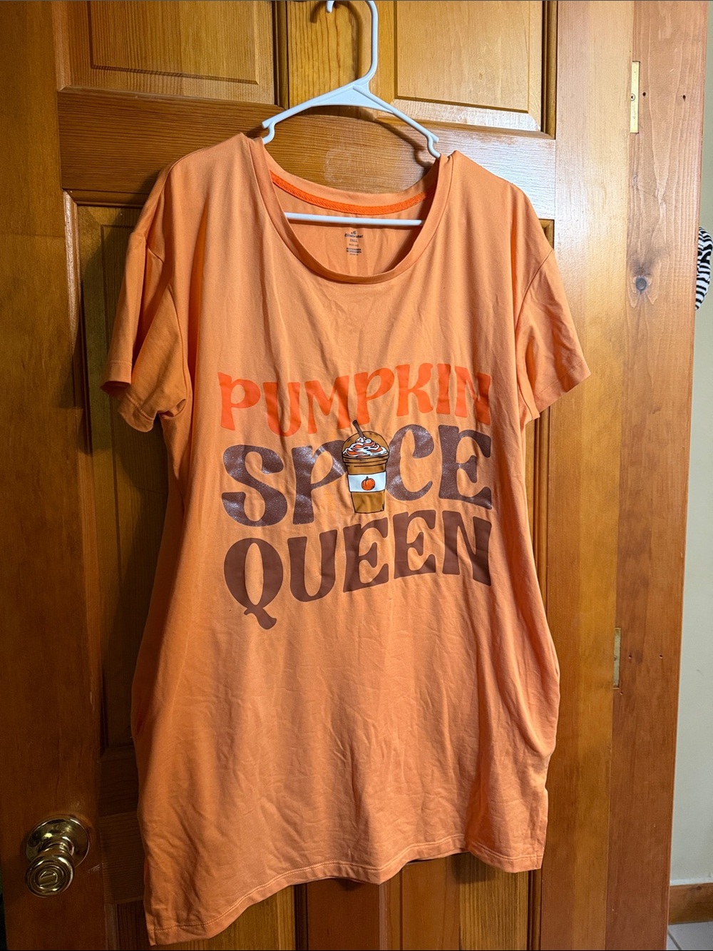 Pumpkin Spice Queen Sleep Shirt - Orange
